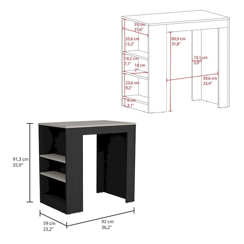 Kitchen Island with 3-Side Shelves,Kitchen Storage Cabinet for Dining Room