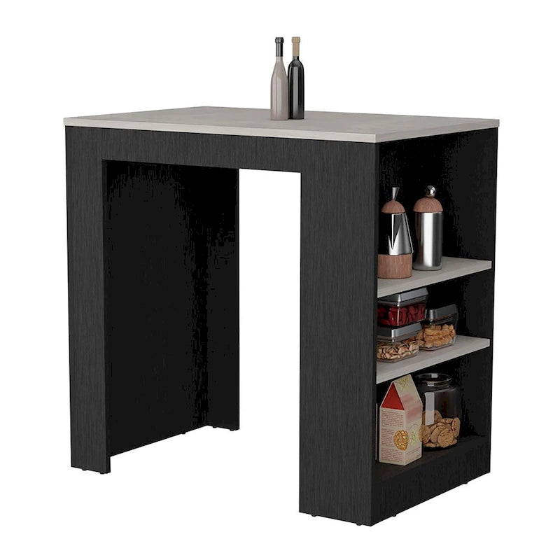 Kitchen Island with 3-Side Shelves,Kitchen Storage Cabinet for Dining Room