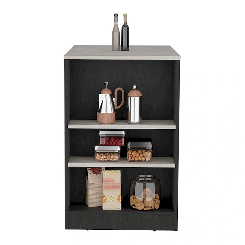 Kitchen Island with 3-Side Shelves,Kitchen Storage Cabinet for Dining Room