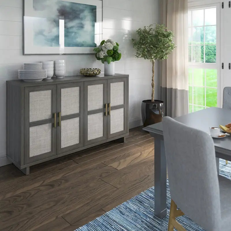 Coastal Sideboard with Linen Inspired Accents