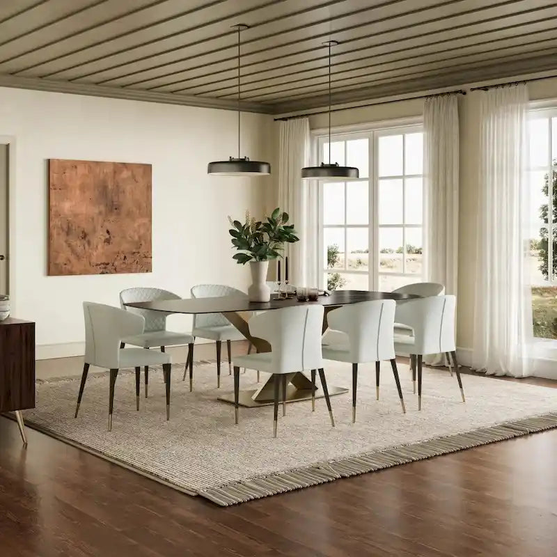 Modern Black Marble Dining Table Rectangular Table
