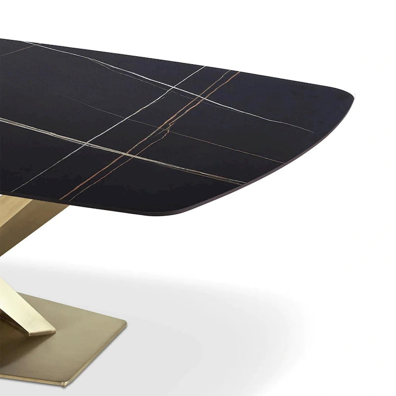 Modern Black Marble Dining Table Rectangular Table