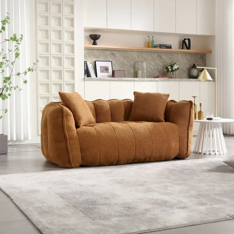 Roomfitters Soft Beanbag Chair with High Resilience Foam Core  Comfortable Square Recliner Sofa for Gaming, Watching TV