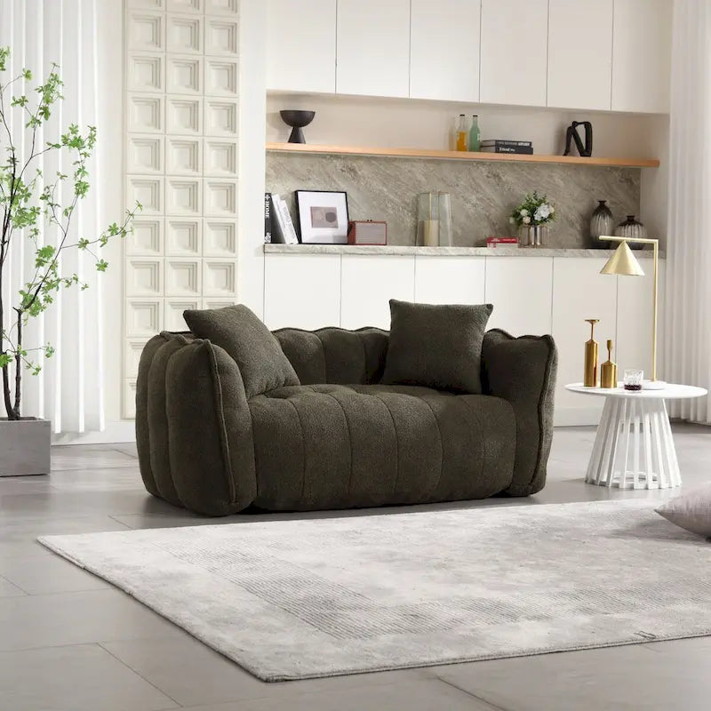 Roomfitters Soft Beanbag Chair with High Resilience Foam Core  Comfortable Square Recliner Sofa for Gaming, Watching TV