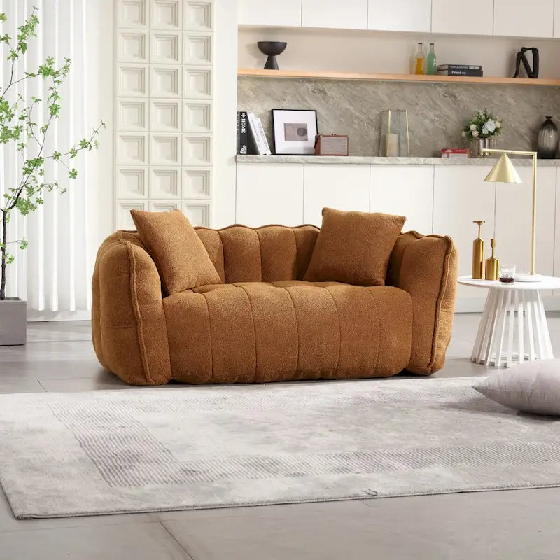 Roomfitters Soft Beanbag Chair with High Resilience Foam Core  Comfortable Square Recliner Sofa for Gaming, Watching TV