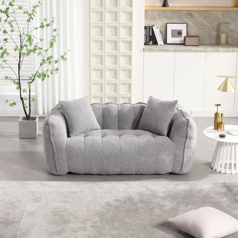 Roomfitters Soft Beanbag Chair with High Resilience Foam Core  Comfortable Square Recliner Sofa for Gaming, Watching TV