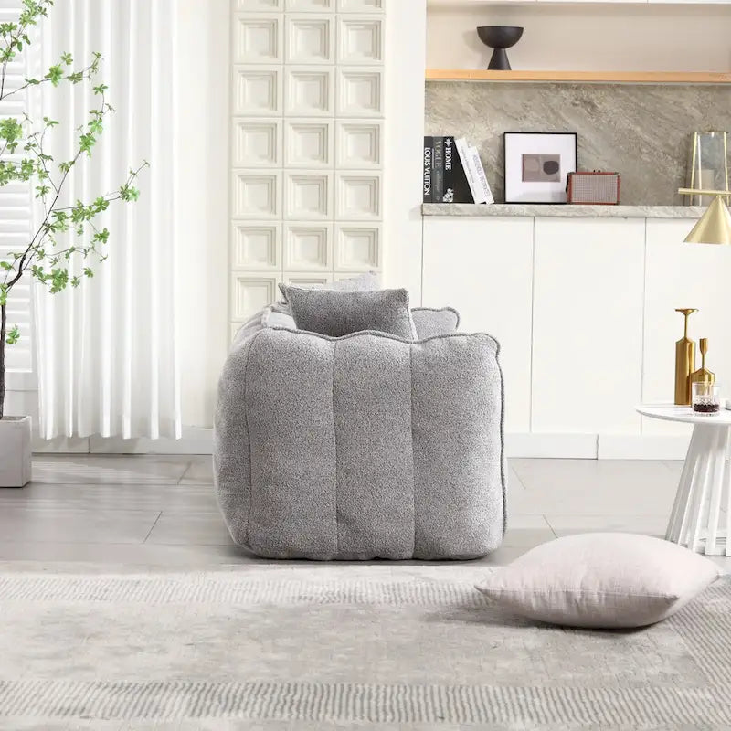Roomfitters Soft Beanbag Chair with High Resilience Foam Core  Comfortable Square Recliner Sofa for Gaming, Watching TV