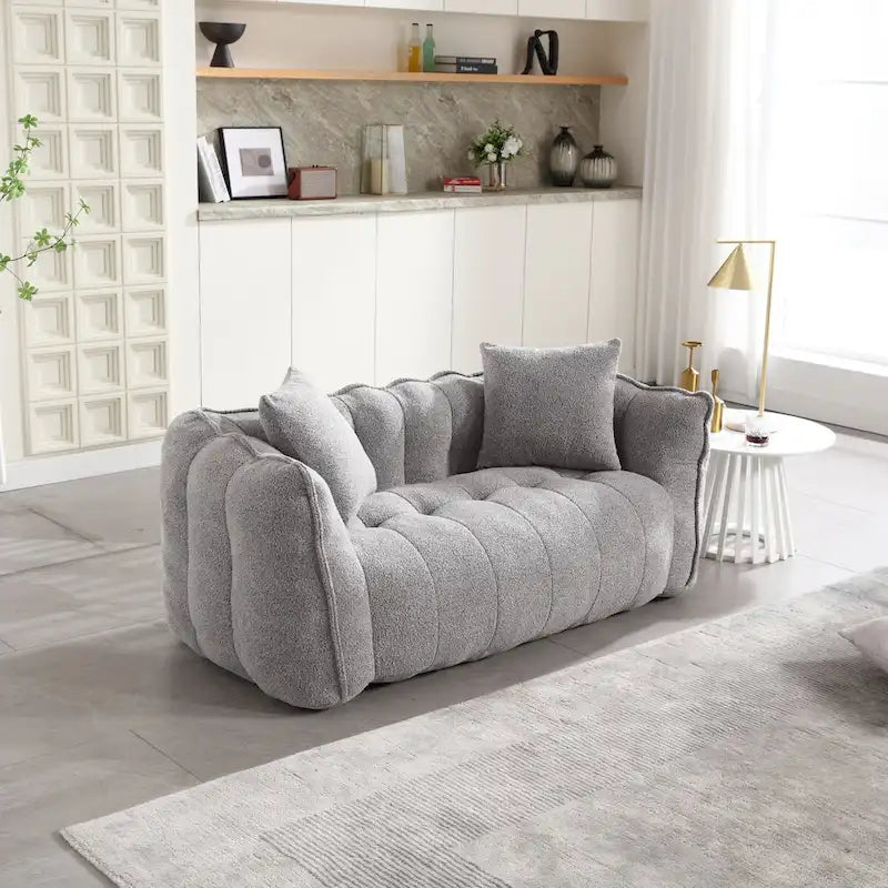 Roomfitters Soft Beanbag Chair with High Resilience Foam Core  Comfortable Square Recliner Sofa for Gaming, Watching TV