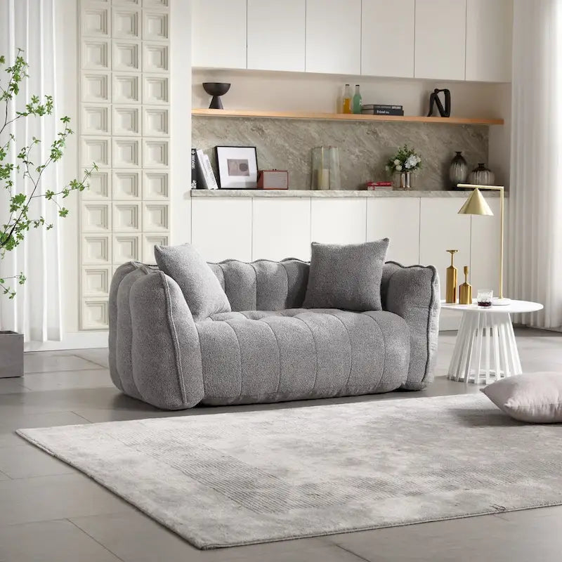 Roomfitters Soft Beanbag Chair with High Resilience Foam Core  Comfortable Square Recliner Sofa for Gaming, Watching TV