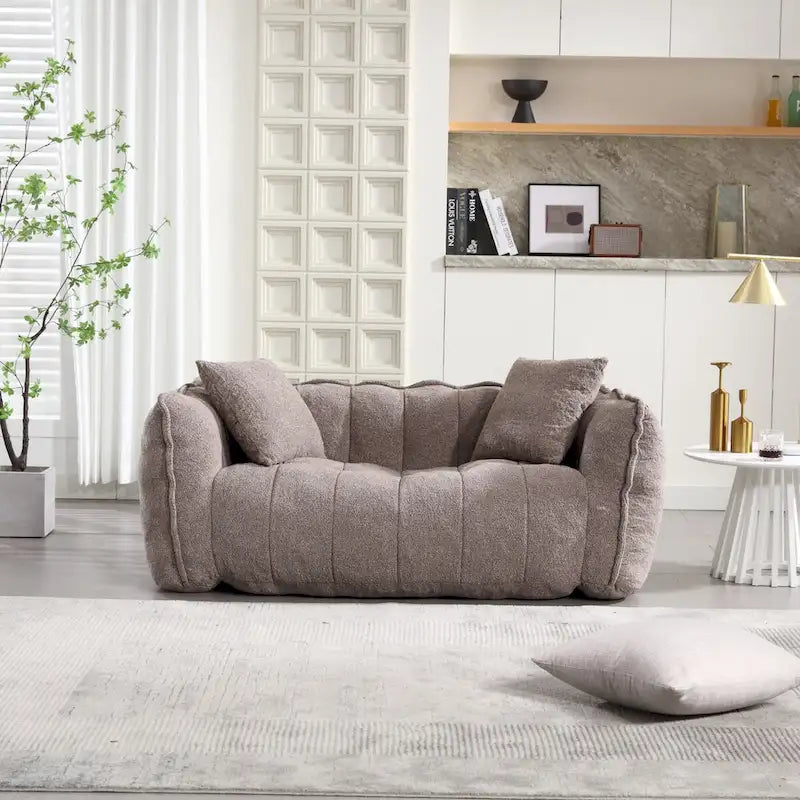 Roomfitters Soft Beanbag Chair with High Resilience Foam Core  Comfortable Square Recliner Sofa for Gaming, Watching TV