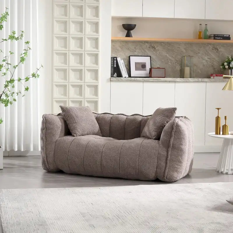Roomfitters Soft Beanbag Chair with High Resilience Foam Core  Comfortable Square Recliner Sofa for Gaming, Watching TV
