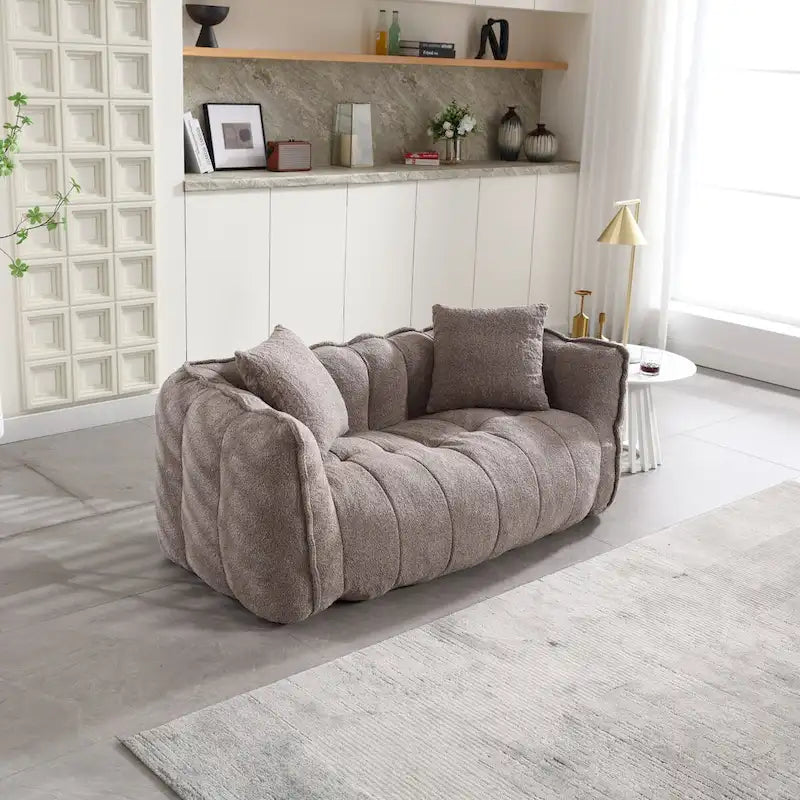 Roomfitters Soft Beanbag Chair with High Resilience Foam Core  Comfortable Square Recliner Sofa for Gaming, Watching TV