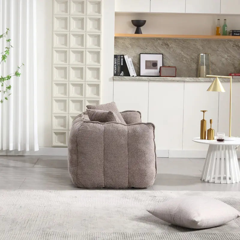 Roomfitters Soft Beanbag Chair with High Resilience Foam Core  Comfortable Square Recliner Sofa for Gaming, Watching TV