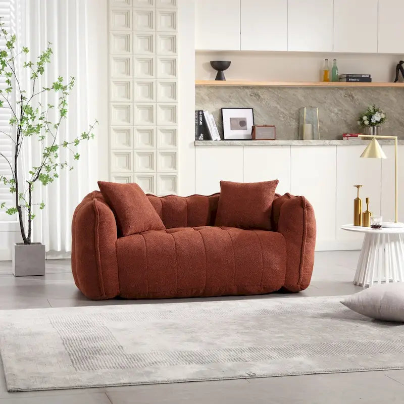 Roomfitters Soft Beanbag Chair with High Resilience Foam Core  Comfortable Square Recliner Sofa for Gaming, Watching TV