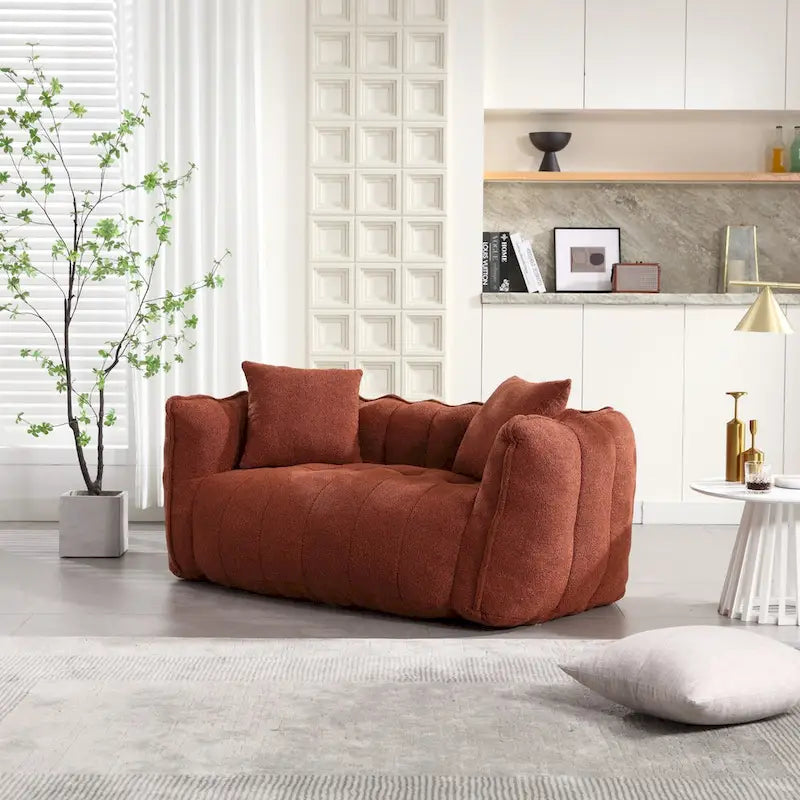 Roomfitters Soft Beanbag Chair with High Resilience Foam Core  Comfortable Square Recliner Sofa for Gaming, Watching TV