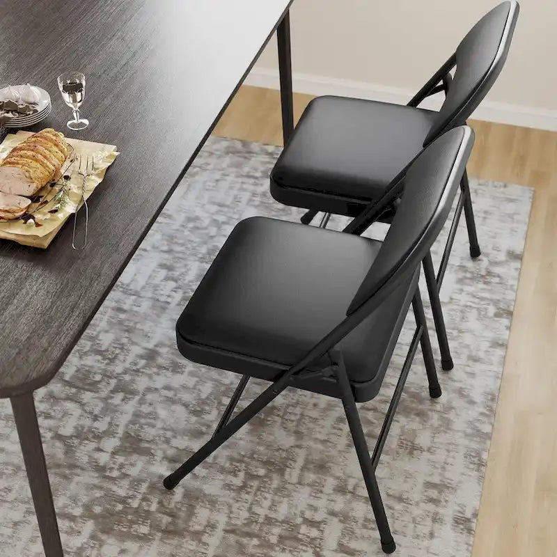 Folding Chairs 2/4 Pack With Padded Cushion and Back