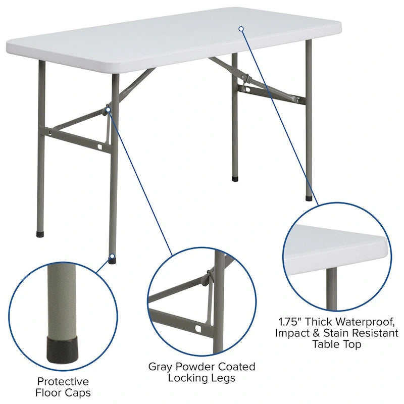 4-Foot Plastic Folding Table - Banquet / Event Folding Table