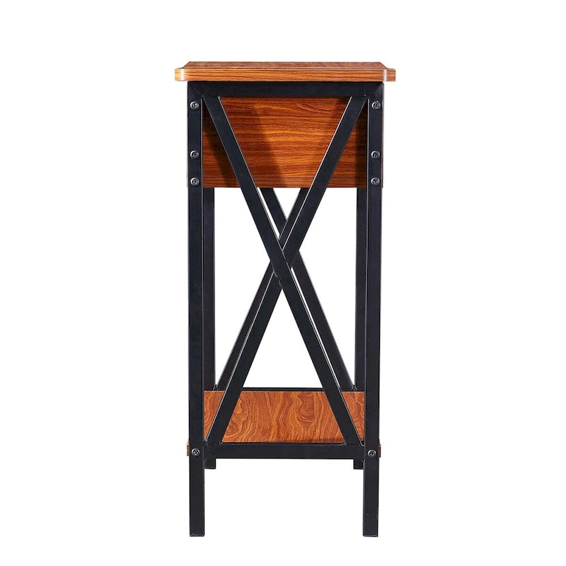 Ledel Flip Top End Table Side Table with Storage Shelf