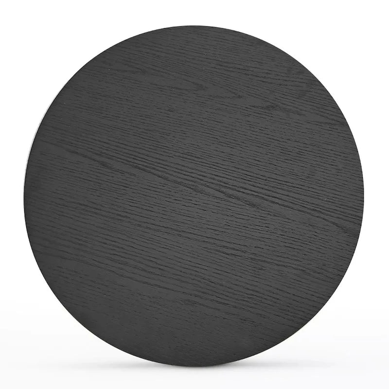 24 Inch Round Black Pedestal End Table