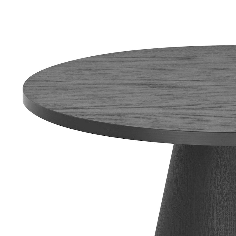 24 Inch Round Black Pedestal End Table