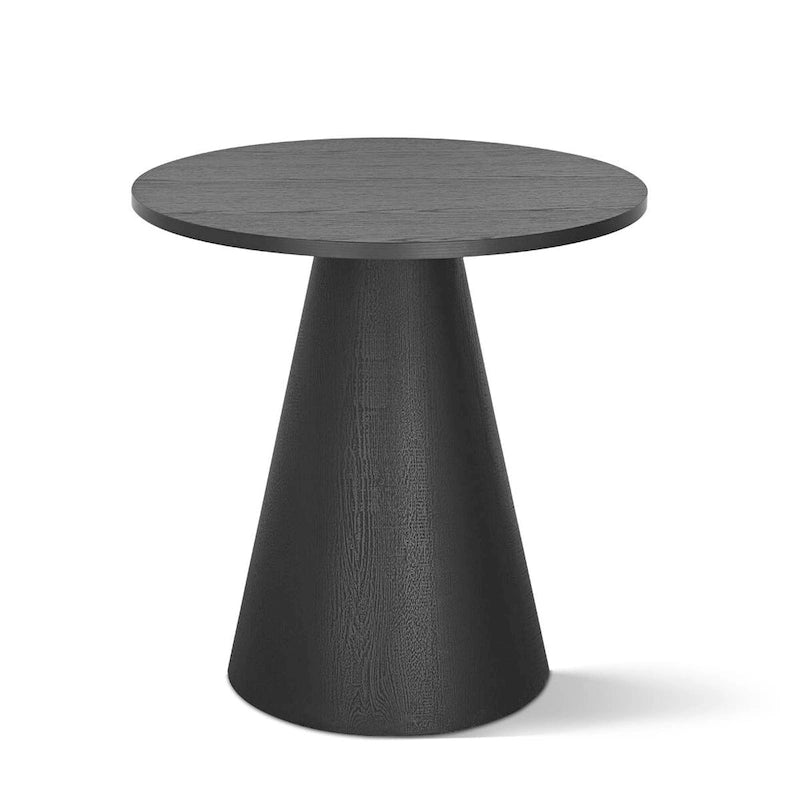24 Inch Round Black Pedestal End Table