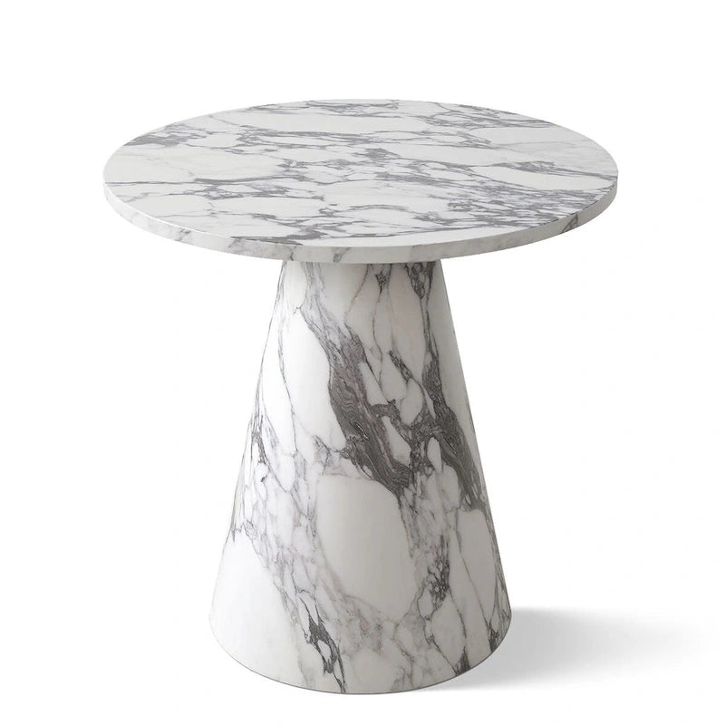 24 Inch Round Black Pedestal End Table