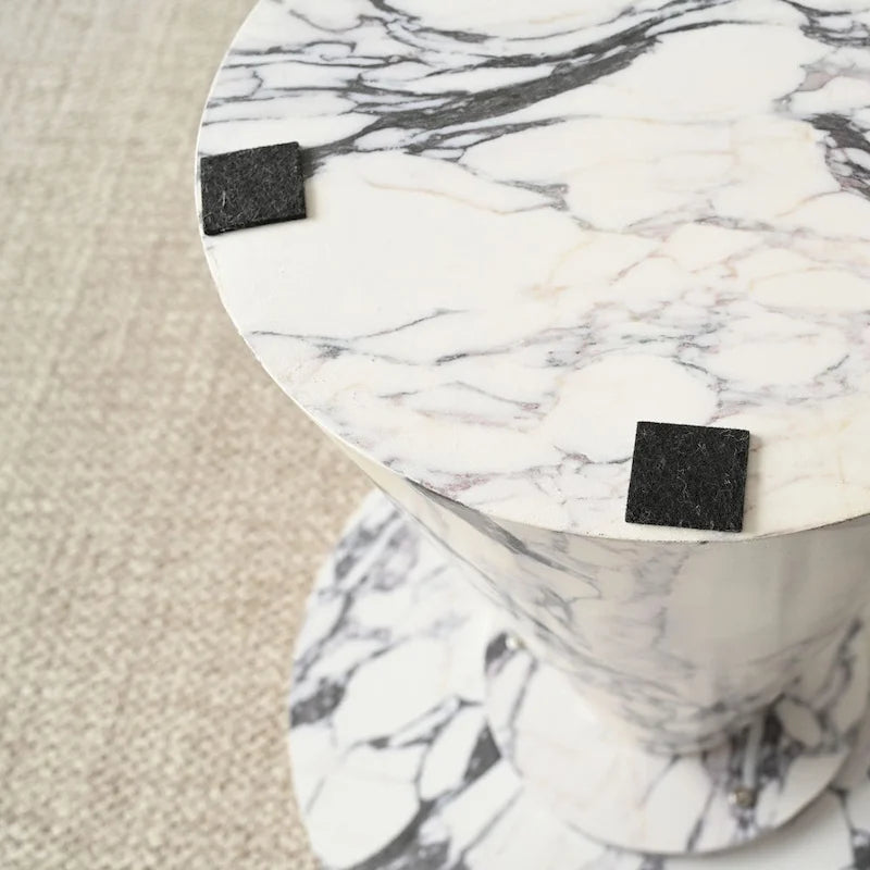 24 Inch Round Black Pedestal End Table