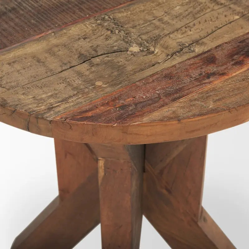 Heidi Reclaimed Brown Wooden End Table - 25.8L x 25.8W x 26.0H