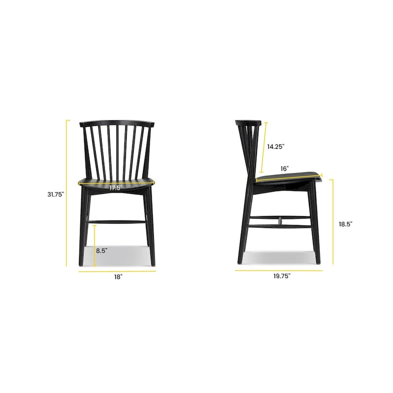 Poly & Bark Ligna Dining Chair - Spindled Bark with Solid Wood Frame