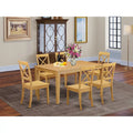 East West Furniture 7 Piece Kitchen Table & Chairs Set Consist of a Dining Table and 6 Dining Room Chairs, 36x60 Inch, Mahogany