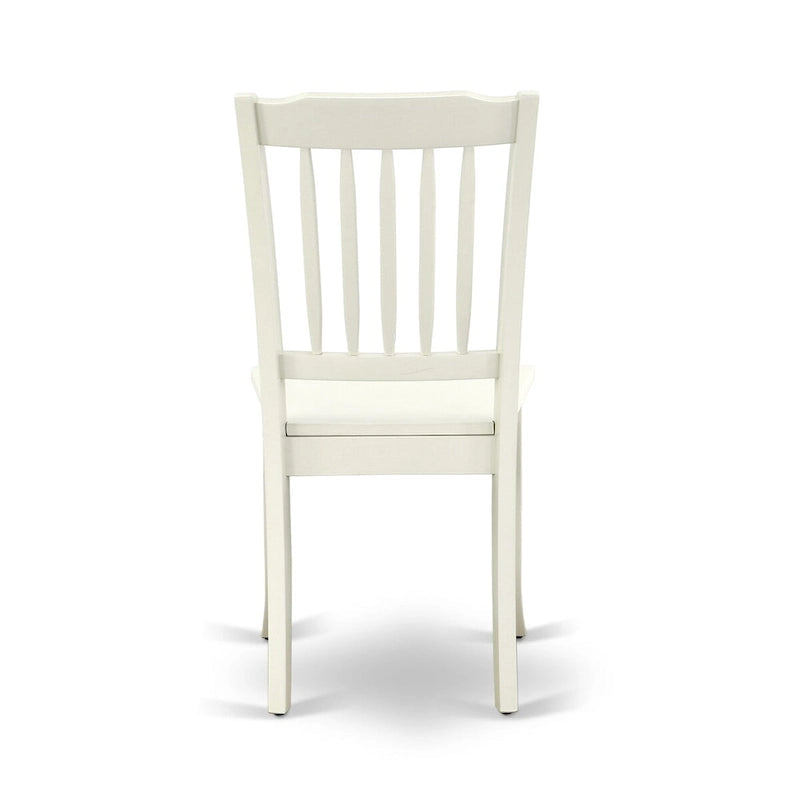 East West Furniture Kitchen Table Set- A Round Dining Table and Dining Room Chairs, Linen White (Pieces Options)
