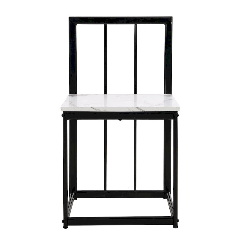 7-Piece Iron Dining Table Set with Table and Six Chairs