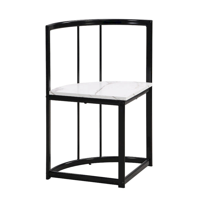 7-Piece Iron Dining Table Set with Table and Six Chairs
