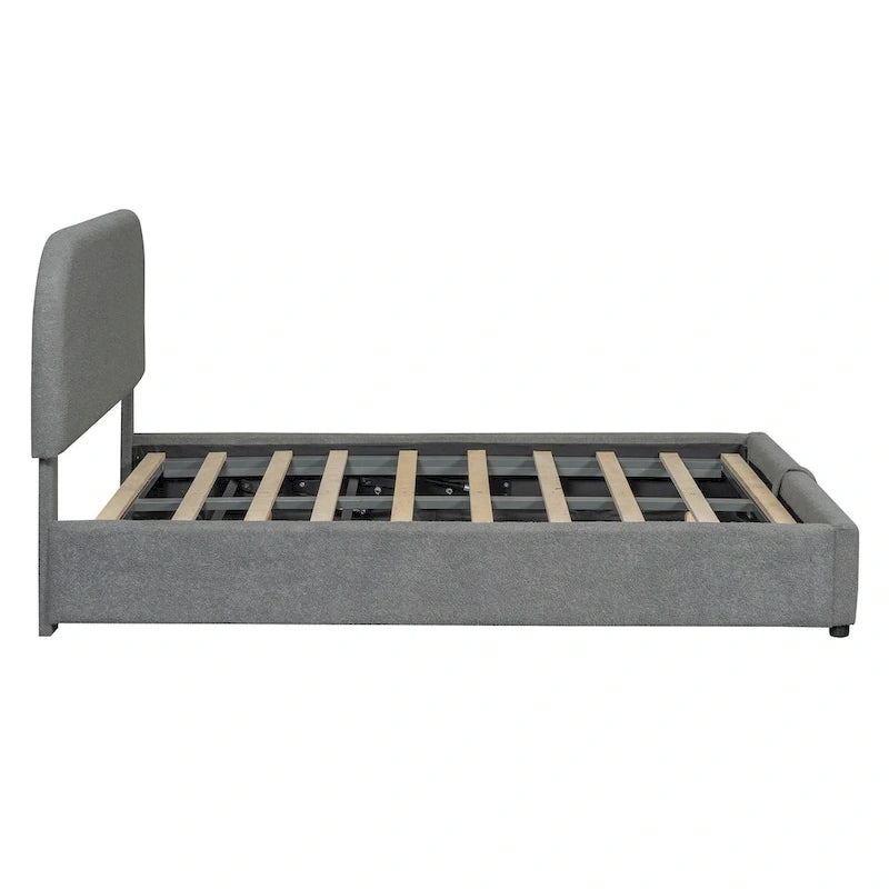 Teddy Fleece Full Size Upholstered Platform Bed with Hydraulic Storage System