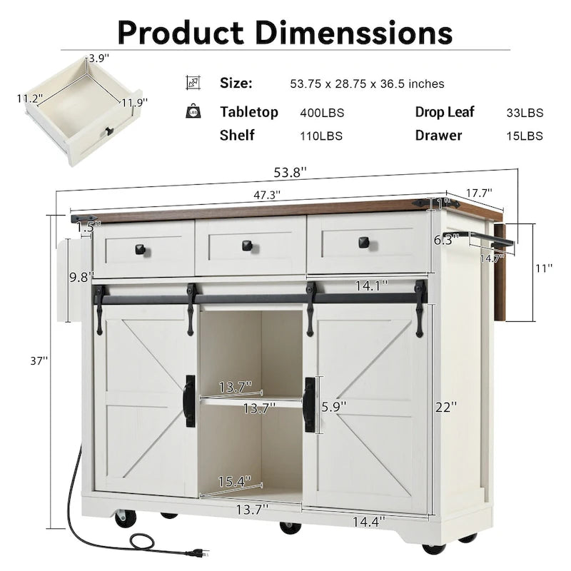 Rolling Kitchen Cart on Wheels,for Home,Kitchen and Dining Room