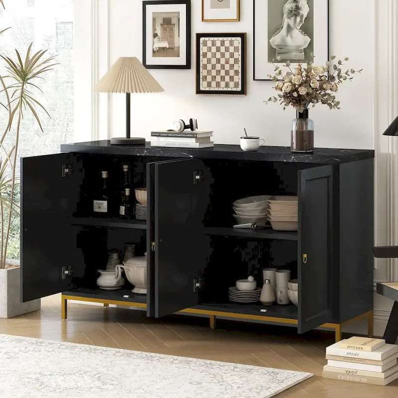 Sideboard with Extra Large Storage Space and Metal Handles