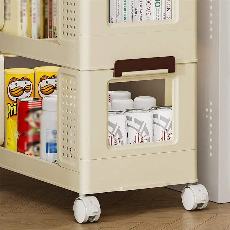 3-Tier Kitchen Storage Cart,Multifunction Rolling Storage Organizer