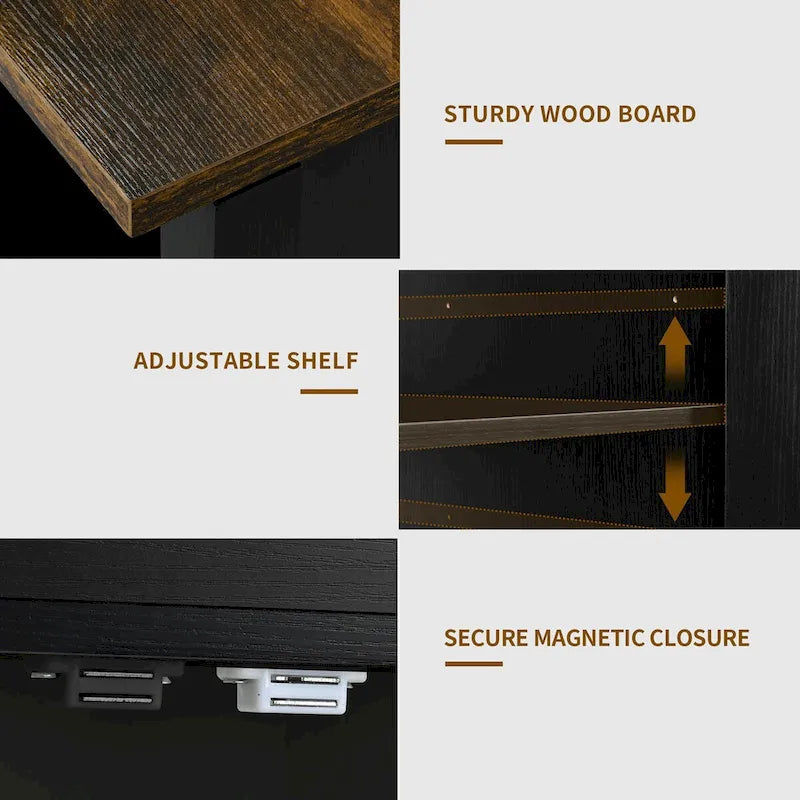 Rolling Kitchen Island on Wheels with Drawer Open Shelves & Doors
