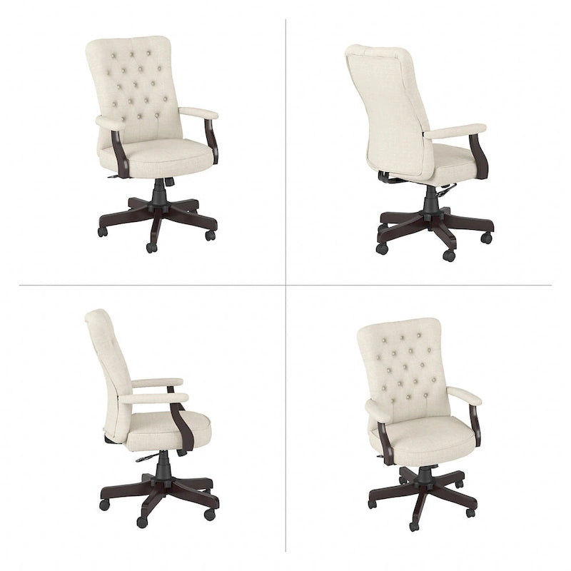 Cabot High Back Tufted Office Chair with Arms by Bush Furniture