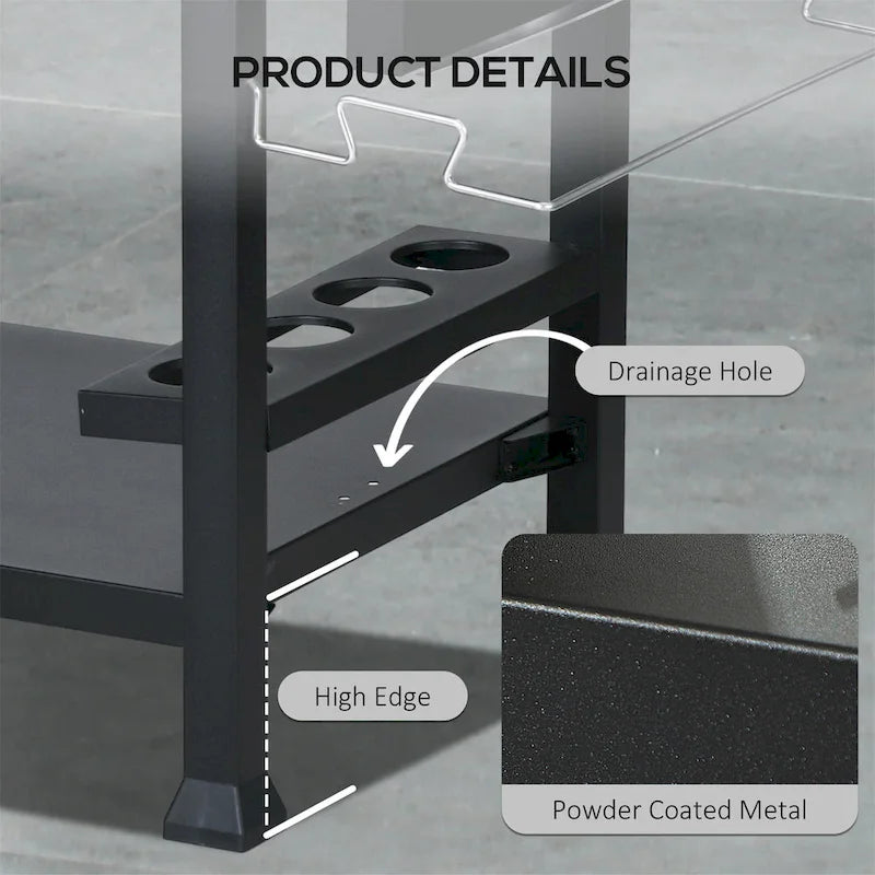 Outdoor Grill Cart with Foldable Side Table